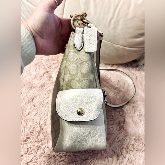 COACH Cream/Jacquard Leather Pennie Shoulder Bag & matching wallet - Picture 5 of 13